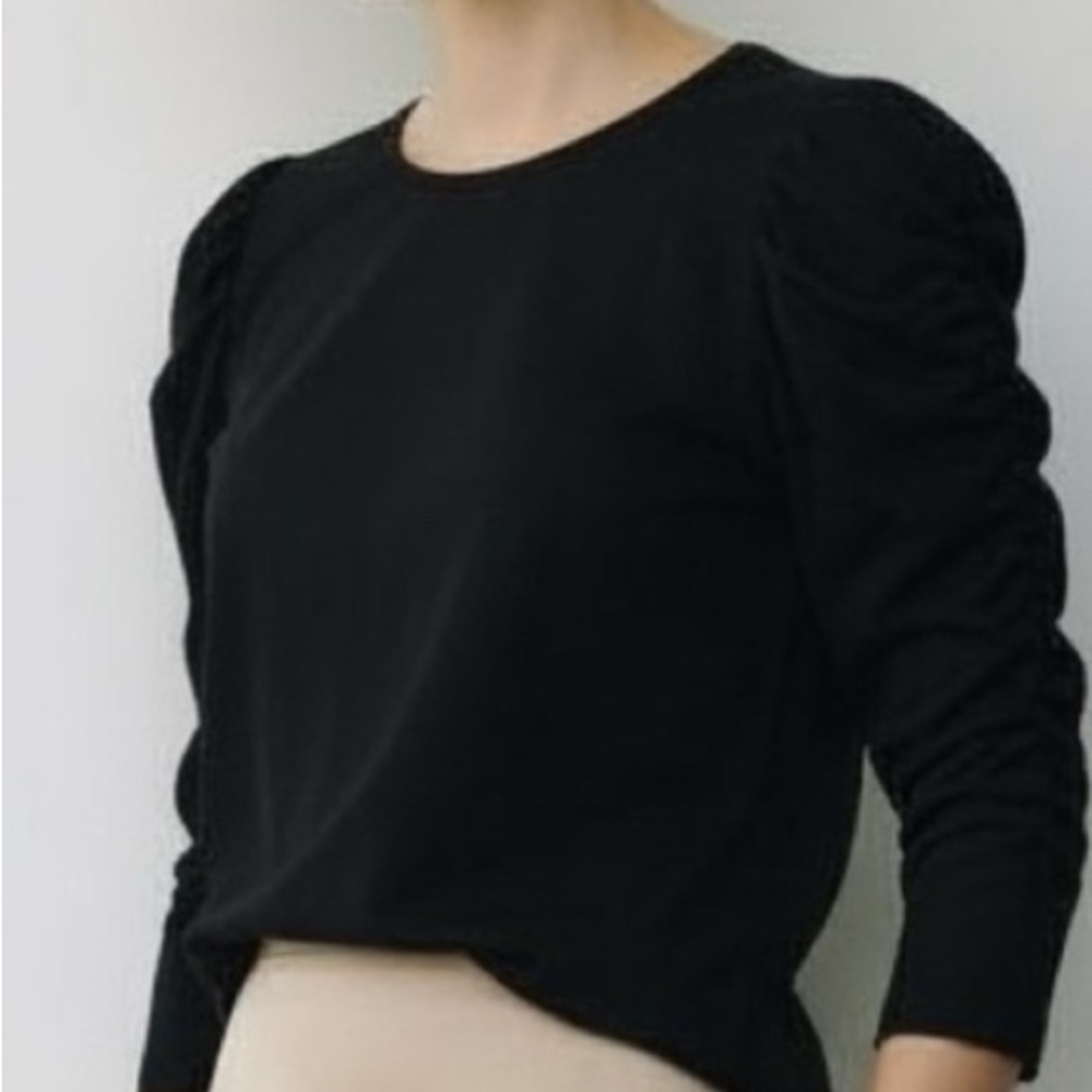 Pomander Place Black Classic Feminine Puffed Sleeve Pullover Top‎ Ladies Size M